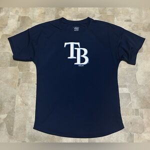 Navy Blue Tampa Bay Rays MLB Baseball Kids Medium 10/12 T-Shirt